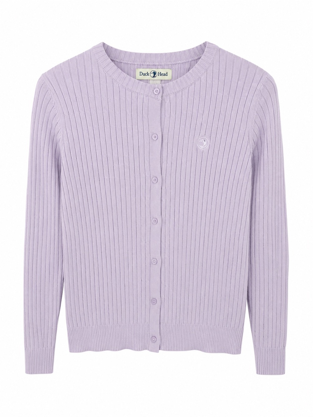 Duck Head Light Lavender Ribbed Button Cardigan